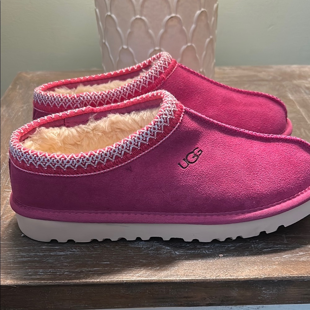 UGG Fuchsia Suede Slippers